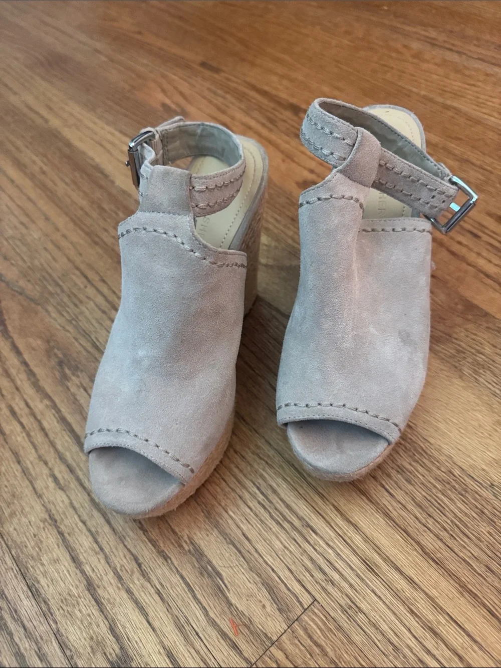 March Fisher Tan Suede/Leather upper Wedge Heels - Size 7.5